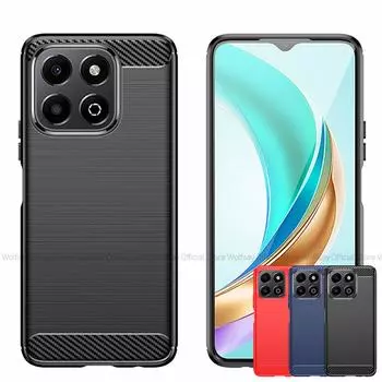 Чехол для Honor X6B Чехол для Honor X6B Global Cover Bumper Противоударный роскошный силиконовый матовый защитный чехол для телефона TPU для Honor X6B Honor X6B чёрный