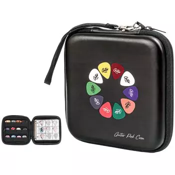 Чехол для хранения медиатора для гитары ProCase Bass из материала EVA, вмещает до 84 предметов, альбомная книга, черный - чёрный