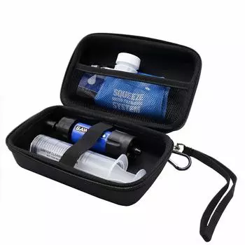 Чехол для хранения очистителя воды ProCase Sawyer Mini, водонепроницаемый жесткий чехол EVA, совместимый с Sawyer Mini Water Solutions, фильтрующий очиститель воды с трубочкой, черный