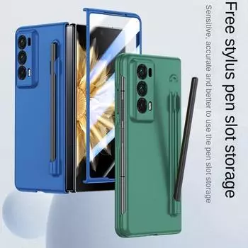 Чехол для Huawei Honor Magic V2, матовый противоударный жесткий пластиковый чехол с ручкой для Huawei Honor Magic V2 For Honor Magic V2&Case with Glass фиолетовый