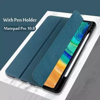 Чехол для Huawei Matepad Pro 10,8 дюйма, планшета MRX-W09 MRX-W19 MRX-AL09 с держателем для ручек, защитный чехол с магнитной подставкой, чехол темно-синий