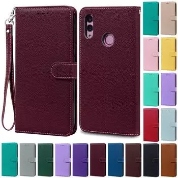 Чехол для Huawei P Smart 2019 POT-LX1 POT-LX3, кожаный чехол-кошелек, флип-чехол для Huawei P Smart 2019, силиконовый чехол, чехол, Fundas P Smart 2019 POT-LX1 коричневый