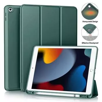 Чехол для iPad Mini 6, 5 с держателем-карандашом, чехол для iPad Pro 12,9, 11, 2021, 2020, чехол для iPad Air 4, 3, 2, 1, чехол для iPad 10,2, 7, 8, 9 поколения iPad Mini 54321 тёмно-синий