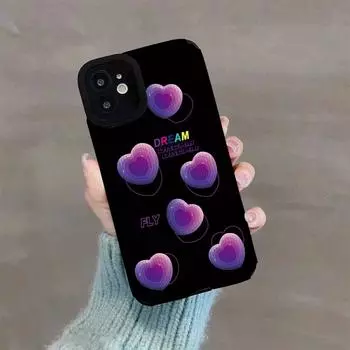 Чехол для Iphone 11 13 Pro Max 14 Plus 12 Cute Love Heart, задняя крышка для телефона Iphone Xs Max X Xr 8 Plus 7 Se2020 6, бампер iphone 6 6s