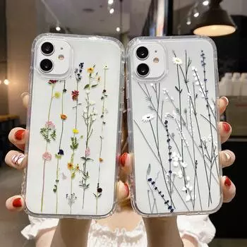 Чехол для Iphone 11, чехол для iPhone 14, 13, 12, 11 Pro Max, чехлы для iPhone 13 Mini Xs Xr 7, 8, 6 S Plus Se 2022 2020, прозрачная задняя крышка с цветком For iPhone SE 2020