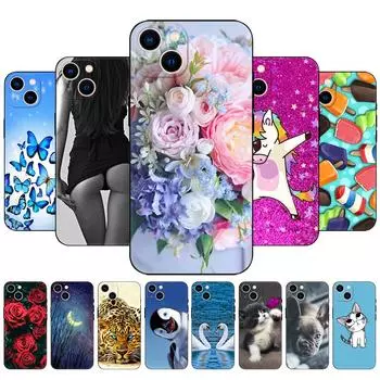 Чехол для iPhone 14, чехол для iPhone 14 Plus, чехол для iPhone 14 Pro Max, чехол для iPhone 14 14 Pro, задняя крышка для телефона, черный чехол из ТПУ, Funda For iphone 14