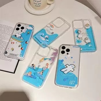 Чехол для iPhone 14 Pro Max с принтом «Жидкая утка» — летний дизайн плавательного круга для Apple 12, 11, XS, 8 Plus iPhone 7/iPhone 8