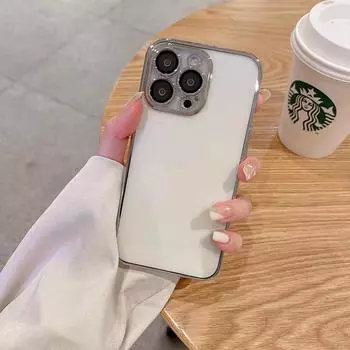 Чехол для iPhone 14 Pro с гальваническим покрытием и пленкой для линз, полноценный прозрачный чехол с защитой от падений для Apple 13. Compatible with iPhone 14 Pro