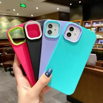 Чехол для iPhone 15 13 11 12 14 SE XR XS Pro Max 6 7 8 Plus 13 mini, устойчивый к падениям и ударам, простой и прозрачный защитный iPhone 7 Plus/8 Plus чёрный
