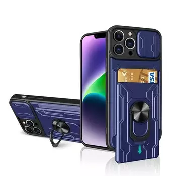 Чехол для iPhone 15 14 13 12 11 Pro Max XR XS 8 7 Plus SE, слот для карты памяти, кольцо военного класса, магнитная задняя крышка на 360 градусов iPhone 15 Pro Max