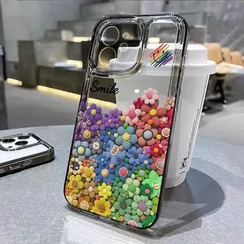 Чехол для iPhone 15 14 13 12 11 XSM XR X 7 8 Plus Flower Sky Ins Phone Case Full Protect Clear Case Soft Cover iPhone XS MAX