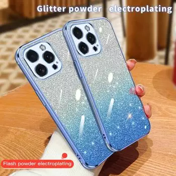 Чехол для iPhone 15, 14, 13, 12, 11 ProMax 12Pro 12mini 15Plus 14Plus 13mini, гальванический блестящий чехол для телефона, защитный чехол For iPhone 15