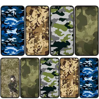 Чехол для iPhone 15 14 Xiaomi Redmi Note 13 12 11 Pro Max X 8 7 9 XR Samsung Galaxy S24 S23 A05 OPPO Huawei Pattern Camo Military Army Camouflage Case
