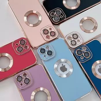 Чехол для iPhone 15 Pro Max — Apple 12/14 Plus, 13 Charm Eye CD Pattern, гальванизированный защитный чехол iPhone15 тёмно-синий