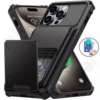 Чехол для iPhone 16 15 14 13 12 11 Pro Max X XR XS 7 8 Plus, чехол-кошелек, держатель для карт, слот для удостоверения личности, устойчивый к царапинам бампер, прочный чехол из ТПУ для Samsung S24 S23 Utlra iPhone 16 Pro Max