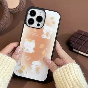Чехол для iPhone 16 15 14, матовый черный край, совместимый и подходит для 13/12 promax Three Bears 16