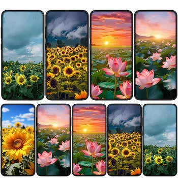 Чехол для iPhone 16 15 14 Xiaomi Redmi Note 13 12 11 Pro Max X 10 8 9 XR Samsung Galaxy S24 S23 A05 OPPO Huawei Подсолнух Желтый Цветочный чехол для телефона for iPhone 13 ceil