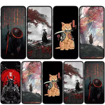 Чехол для iPhone 16 15 14 Xiaomi Redmi Note 13 12 11 Pro Max X 10 8 9 XR Samsung Galaxy S24 S23 OPPO Huawei Bushido Japan Чехол для телефона Samurai Ninja for Huawei Y6 2019 аэро