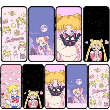 Чехол для iPhone 16 15 14 Xiaomi Redmi Note 13 12 11 Pro Max X 10 8 9 XR Samsung Galaxy S24 S23 A05 OPPO Huawei Cartoon Sailor Comics Moon Phone Case for Samsung Galaxy A05S экрю