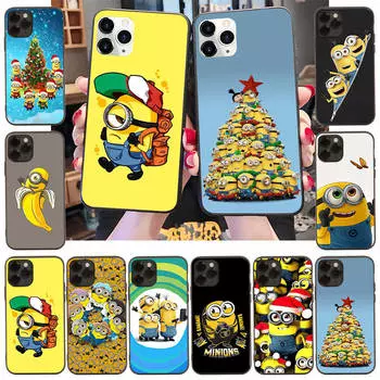 Чехол для iPhone 16 15 Plus 14 13 12 11 Pro 8 7 6S 6 SE 5S X XR XS Max Realme C30 C33 C31 9I Black Sofe Cover MI30 Cute Minions Huawei Mate 20 гагат
