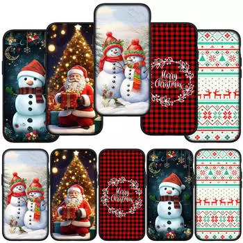 Чехол для iPhone 16 15 Xiaomi Redmi Note 13 12 11 Pro Max X 9 14 XR Samsung Galaxy A15 S24 S23 Plus Huawei OPPO Merry Christmas Tree Deer for Redmi 12C аэро