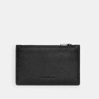 Чехол для карт Coach на молнии, черный металлик