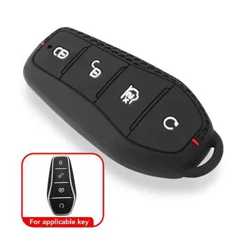 Чехол для ключа BYD Song Plus Atto 3 Han EV Tang DM Qin Seal Dolphin силиконовый держатель для пульта дистанционного управления брелок автомобильные аксессуары чёрный