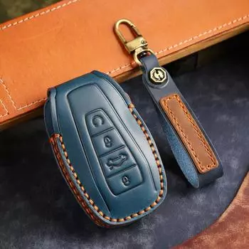Чехол для ключа Geely: Emgrand S, Boyue, Xingrui, Icon, Xingyue L, Binyue, Vision, Binrui — кожаная пряжка-ракушка.