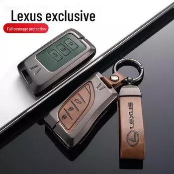 Чехол для ключа Lexus для ES200 RX300 ES300h NX200 UX LS - металлический корпус для мужчин Type C, Rope коричневый