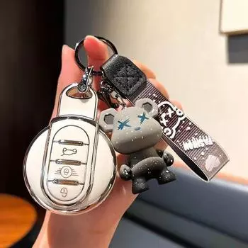 Чехол для ключа Mini Cooper для BMW Mini Countryman F54 F55 F56 F60 — защитный чехол с пряжкой — чехол для ключей, подходящий для ключей Mini. single shell чёрный