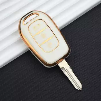 Чехол для ключей из ТПУ с 3 кнопками для Dacia Sandero Stepway Logan Duster для Renault Duster Dokker Logan Stepway Clio 5 SS2 Renault TWingo, чехол белый