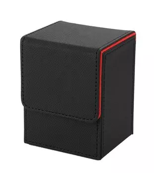 Чехол для коллекционных карт Venssu Deck Case, вертикальный магнит, искусственная кожа, 100 штук, чехол, совместимый с Pokemon Duema, различные карточные игры Yu-Gi-Oh BOX (черный (красный