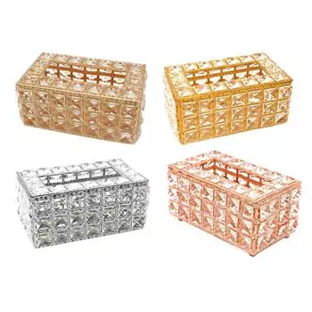 Чехол для коробки салфеток для лица Bling Crystal, элегантный держатель для салфеток, органайзер