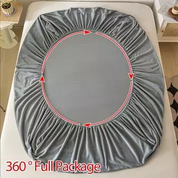 Чехол для матраса Velvet Thermal, простыни из плюшевой ткани для зимы, покрывало, комплект простыней для односпальной двуспальной кровати размера King Queen 120x200 2Pillowcase TAO