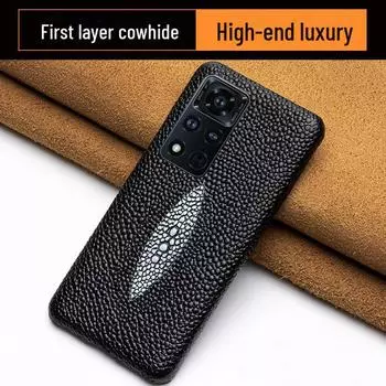 Чехол для мобильного телефона Honor V40 V30Pro из натуральной кожи с перламутровым узором и рыбным узором. Honor V40 чёрный