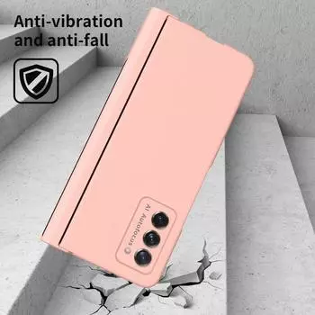 Чехол для мобильного телефона S Pen Holder Zfold4 для Samsung Galaxy Z Fold 4 5g Fold3 Fold2 Fold 3 2 Fold4, пленка из закаленного стекла for Samsung Z Fold 2 розовый