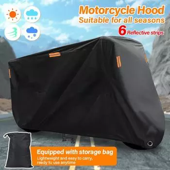 Чехол для мотоцикла Oxford 210D с 6 светоотражающими полосками, защитный от ультрафиолета, износостойкий чехол для скутера на открытом воздухе и в помещении, всесезонный