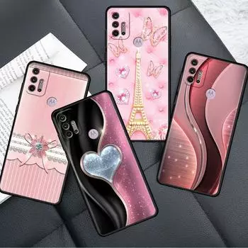 Чехол для Motorola G30 G60 G22 G9 Play G82 G52 G8 G9 G50 One Fusion Edge 20, черный мягкий чехол для телефона Love Bow Moto G51 5G