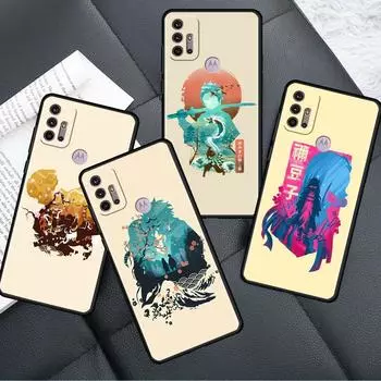 Чехол для Motorola G30 G60 G22 G9 Play G82 G52 G8 G9 G50 One Fusion Edge 20 черный мягкий телефон Capas Demon Slayer Anime Moto G51 5G