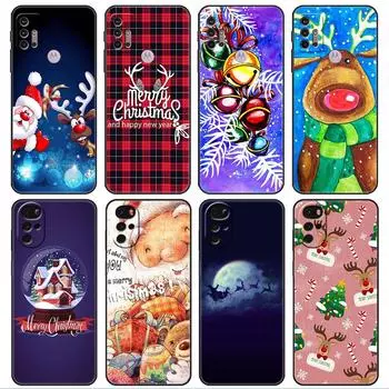 Чехол для Motorola G30 G60 G9 Play One Fusion Plus Edge 20 G8 Power Lite G22 G50 G200 G51 G71 G31 Чехол для телефона Merry Christmas Sac Moto Edge