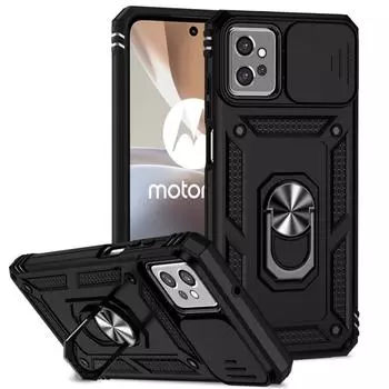 Чехол для Motorola Moto G32, чехол для Moto G32, чехол Fundas, слайд-объектив, магнитное кольцо, держатель на окно, задний бампер Moto G32 For Moto G32 серебряный
