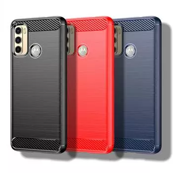 Чехол для Motorola Moto G40 Fusion Чехол для Motorola Moto G40 Fusion 4G 6,8-дюймовый ударопрочный силиконовый бампер из углеродного волокна For Moto G40 Fusion чёрный