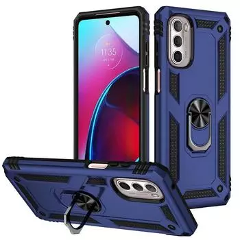 Чехол для Motorola Moto G Stylus 2022, магнитный автомобильный держатель с кольцом, противоударный защитный чехол для телефона G Stylus 5G 2021, задняя крышка For G Stylus 2021 тёмно-синий