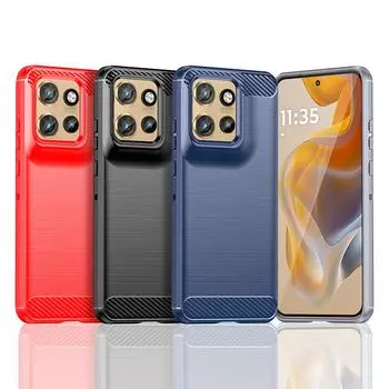 Чехол для Motorola Moto S50 Чехол для Moto S50 Противоударный мягкий чехол из силикона TPU с углеродным волокном Чехол для Moto S50 Чехол 6,36 дюйма For Moto S50 чёрный