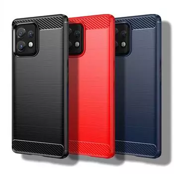 Чехол для Motorola Moto X40 Чехол для Motorola Moto X40 Pro Чехол 6,67 дюйма из углеродного волокна Противоударный силиконовый защитный бампер For Moto X40 Pro чёрный