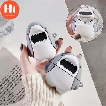 Чехол для наушников Hi 3D Shark для AirPods Pro, силиконовые Bluetooth-чехлы для беспроводных наушников Apple AirPods 1 2, чехлы для гарнитуры