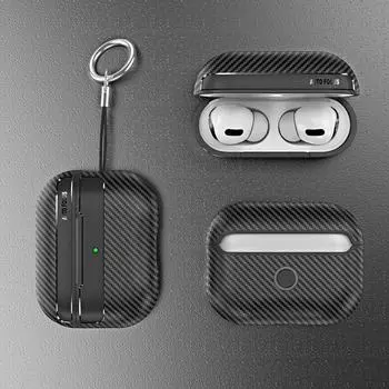 Чехол для наушников из ТПУ с Bluetooth из углеродного волокна для Airpods Pro, противоударный чехол для зарядки Apple Airpods 1 2 3 2021 airpods 1/2 чёрный