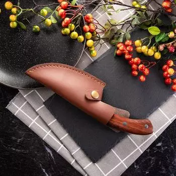 Чехол для ножа 5 6 для кухонных принадлежностей для мясника, повара, кожаный чехол с полной рукояткой, ножны для обвалочного ножа PU-5inch