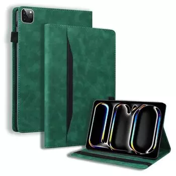 Чехол для планшета Funda для iPad Pro 11 дюймов, чехол M4 2024, флип-кошелек с подставкой для карт, чехол для iPad Pro 11 2024, чехол для планшета A2837 A3006 for Ipad Pro 11 2024 чёрный