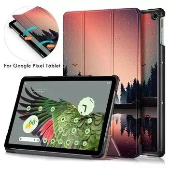 Чехол для планшета Google Pixel, чехол для планшета, тройной складной магнитный чехол из искусственной кожи для Funda Google Pixel 2023, 11-дюймовый чехол для планшета Google Pixel Tablet чёрный